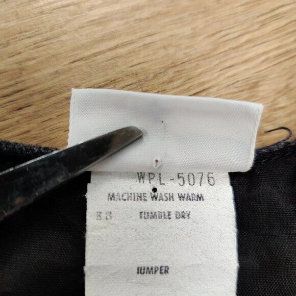 Vintage YSL Yves Saint Laurent Girls' Jumper Dress Academia Gray Red Trim Size 7 - Picture 8 of 9